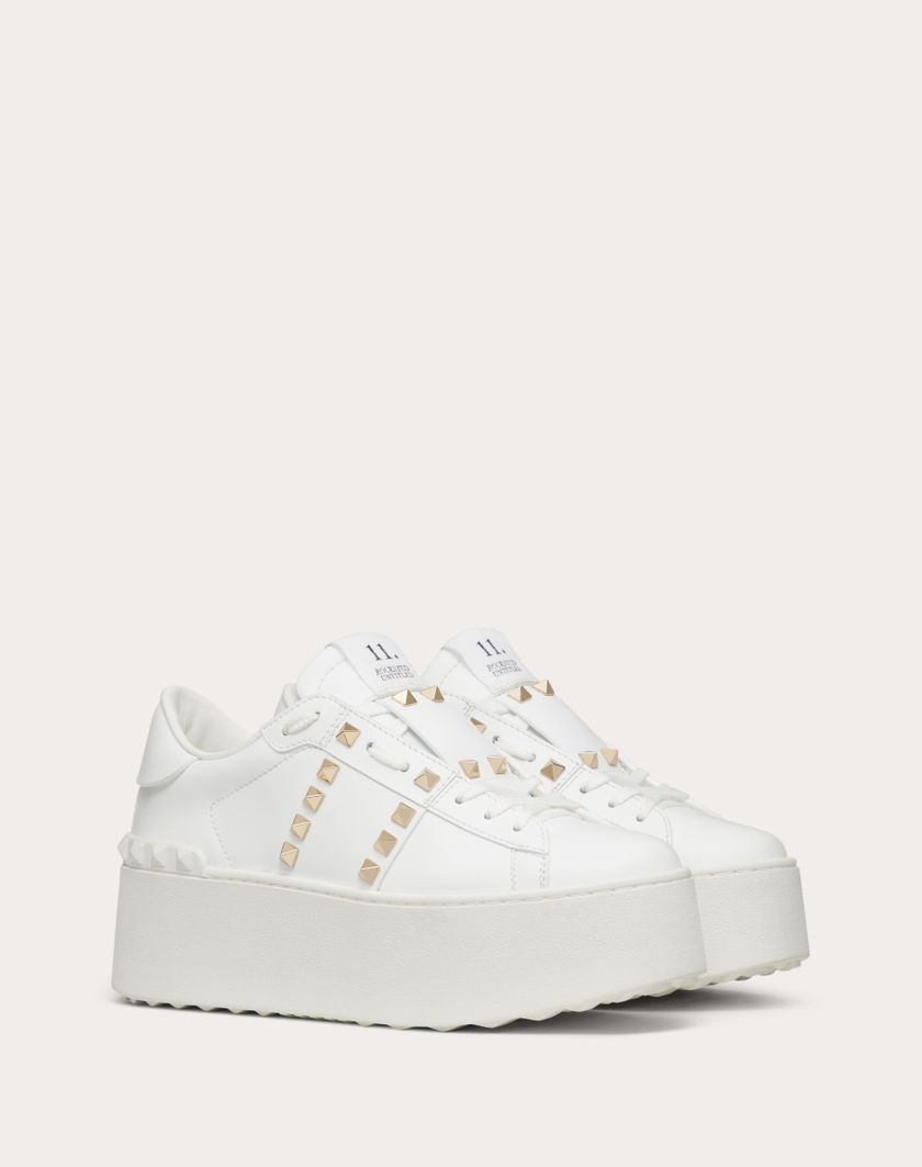 FLATFORM ROCKSTUD UNTITLED SNEAKER IN CALFSKIN - Image 1